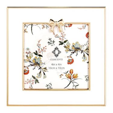 Imagem de Concepts Porta-retrato de metal esmaltado, elegante, decorativo, luxuoso, para presente, romântico, vintage, lembrança, casamento, aniversário, decoração de casa