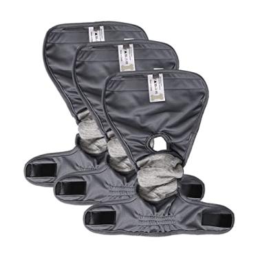 Imagem de Fraldas para cachorras laváveis e reutilizáveis Envolvimentos cachorros respiráveis com absorção de água Sem vazamentos Fácil usar Ajuste estável Confortável Pacote 3 unidades