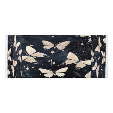 Imagem de Wassud Capas de lavadora e secadora de borboletas brancas, protetor de lavadora com sacos de armazenamento, capa de geladeira à prova de poeira com bolsos para lavanderia doméstica, cozinha, 120 x 55