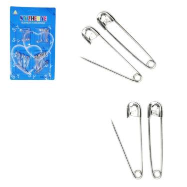 Imagem de Alfinete De Seguranca De Metal Com 40 Pecas Na Cartela