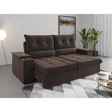 Imagem de Sofá Retrátil e Reclinável 4 Lugares 2,3m Veludo Horus - Viero