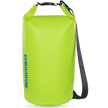 Imagem de MARCHWAY Saco impermeável flutuante 5L/10L/20L/30L, o saco roll-on mantém o equipamento seco para caiaque, rafting, passeios de barco, natação, camping, caminhadas, praia, pesca (amarelo brilhante, 10 litros)