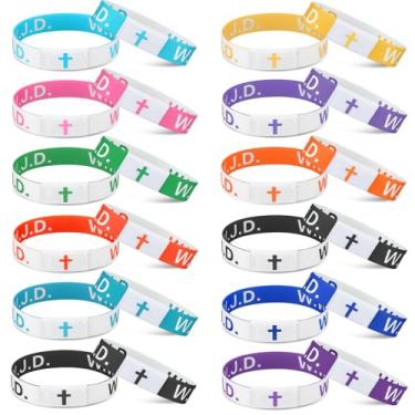 Imagem de Landical Pacote com 24 pulseiras NFC com versículo bíblico cristão WWJD para mulheres e homens, devocional com telefone, fé, presentes para batismo, casamento, formatura, 8.27 x 0.79 inches, tecido