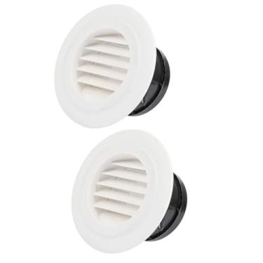 Imagem de 2 peças de ventilação de ar redonda, tampa de grade de cobertura de ventilação mais espessa com tela de mosca embutida, 7,6 cm, circular..