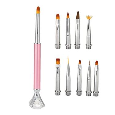 Imagem de Yinhing Caneta Multifuncional Removível para Pintura de Unhas Em Gel Com Pincel Pontilhado e Acabamento Prateado para Design de Unhas e para Uso Doméstico e Profissional (Rosa)
