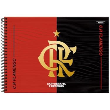 Imagem de Caderno de Desenho e Cartografia Flamengo FORONI - 80 Folhas (CFR Dourado)