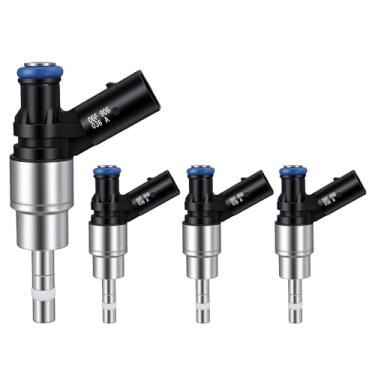 Imagem de 2005-2009 4 peças de injetores de combustível compatíveis com Volkswagen GTI Jetta Passat EOS 2006-2009 2.0L I4, para Audi A3 A4 Quattro TT 2005-2009 2.0L I4 Substitui 06F906036A FJ856 62800 0 026