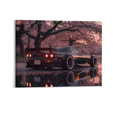 Imagem de HouLaiZhe Modificado Rx7 Flor de cerejeira Jdm pôsteres de carro tela estética decoração de sala de parede impressões de parede sala de galeria decoração de parede para quarto sala de estar escritório