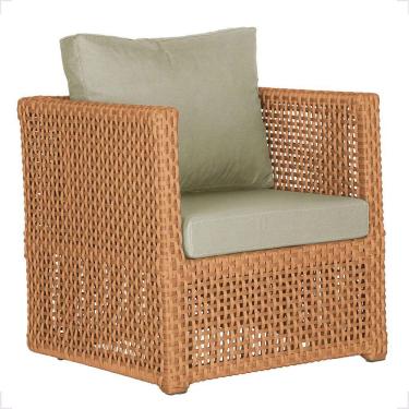 Imagem de 1 Poltrona Madri Alumínio Corda Náutica Estofado 7 Trama Terra Cota