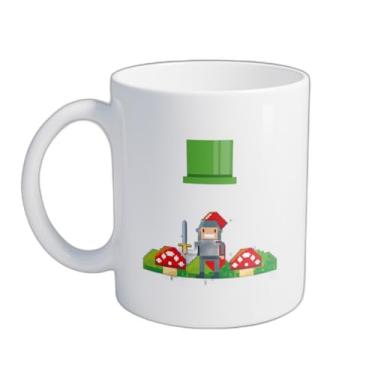 Imagem de Caneca Xícara de Café Porcelana 300ml com Desenho de Jogos Pixelizados