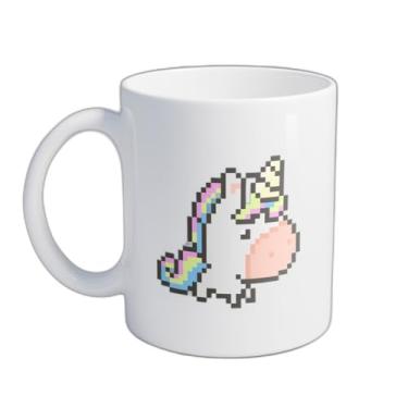 Imagem de Caneca Xícara de Café Porcelana 300ml Com Desenho de Unicórnio Colorido