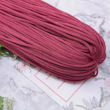 Imagem de Fio de nylon 170 m x 3 mm, fio de macramê faça você mesmo, almofada de mão, crochê, linha oca, cordão (vermelho uva)