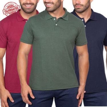 Imagem de Kit 5 Camisas Gola Polo Masculina Blusa Slim Atacado - J SILVER, Kit 3