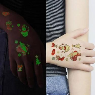 Imagem de Tatuagens temporárias luminosas de Natal, meias que brilham no escuro para crianças, lembrancinhas de festa de Natal e jogos de Natal para meninos e meninas