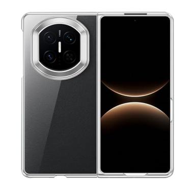 Imagem de LTLMYDAM Capa transparente para Huawei Mate X7, capa galvanizada fina minimalista antiamarelamento capa traseira de policarbonato transparente, prata, Mate X7