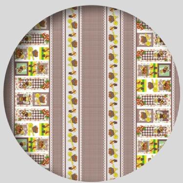 Imagem de Toalha de Mesa Redonda de Plástico Térmico Ø 1,40 Metro com Acabamento (ABELHINHA)