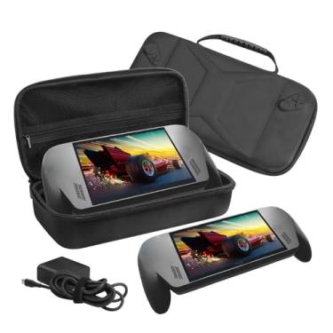 Imagem de Sanpyl Estojo de transporte rígido para console de jogos ROG Ally/Ally X 7 polegadas 2025, bolsa de armazenamento de viagem EVA à prova de água e à prova de choque, preto