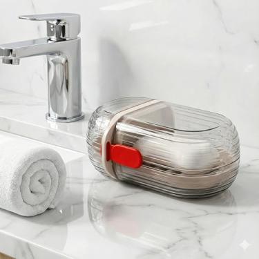 Imagem de Saboneteira Portátil Premium Com Tampa, Design Antivazamento, Placa De Drenagem, Para Viagens, Acampamentos, Higiene Pessoal, Marca VARENZIA