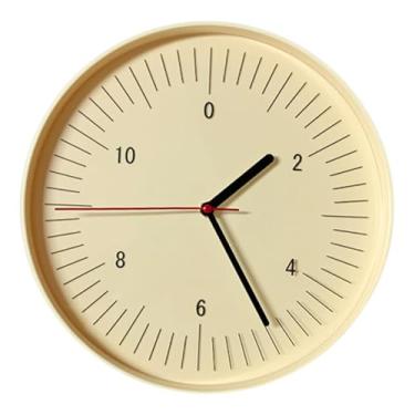 Imagem de Fenteer Relógio de parede redondo decorativo para escritório, sala de estar, quarto infantil, café, bar ou estilo fazenda, Bege