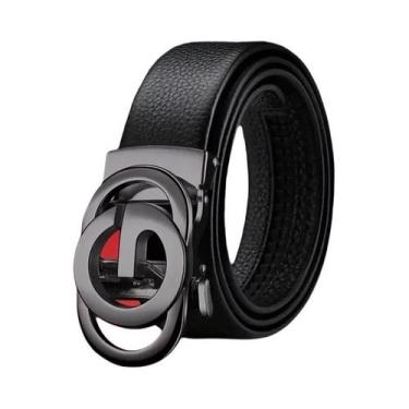 Imagem de Cinto Masculino De Couro Genuíno Com Fivela Automática De Liga Metálic
