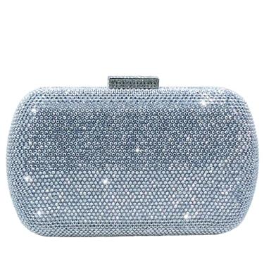 Imagem de Boutique De FGG Mini bolsa clutch de strass, bolsas de noite e bolsas para mulheres, formal, bolsa de mão de cristal para casamento, Prata, Small