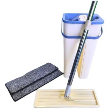 Imagem de Mop Flat 2 em 1 com Balde Duplo – Lava e Seca, Base Reta e Refil de Microfibra