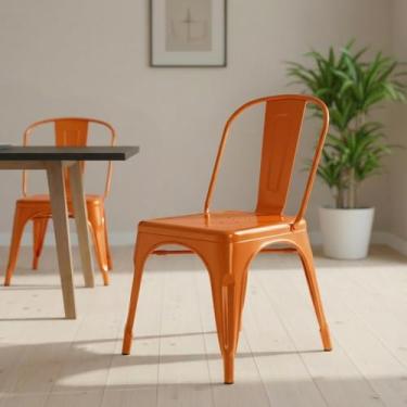 Imagem de Cadeira Iron Tolix design industrial Laranja