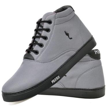 Imagem de Sapatenis Tenis Cano Alto Casual Masculino Botinha - Polo Blu, Cinza, 