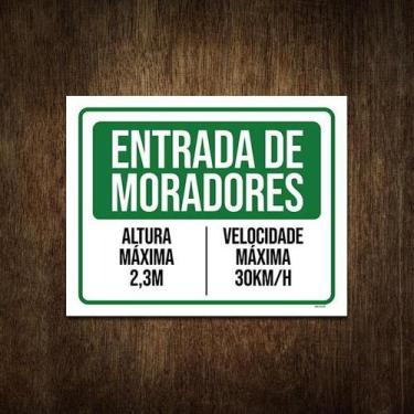 Imagem de Placa De Sinalização - Condomínio Entrada Moradores 36X46 - Sinalizo