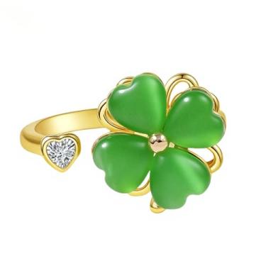 Imagem de CSIYANJRY99 Anel de Dia de São Patrício para mulheres Fidget Spinning Ring Anel de ansiedade anéis de trevo verde joias do dia de São Patrício joias irlandesas acessórios de festa, Metal, Sem pedra