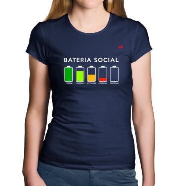 Imagem de Baby Look Algodão Bateria Social - Foca na Moda, Marinho, P