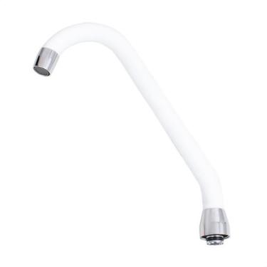 Imagem de Tubo J Silicone Branco Arejador Fixo Latão Cromado - Roddex