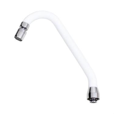 Imagem de Tubo J Silicone Branco Arejador Articulavel Latão Cromado - Roddex