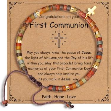 Imagem de Esrial Pulseira cruzada, presentes inspiradores para mulheres, pulseiras de pedra natural curativa, aniversário espiritual, melhor amiga, presentes de Natal para mulheres, irmã, One Size, Cobre, Sem