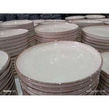 Imagem de Prato Moderno de 100% Porcelana – Ideal para Refeições Domésticas e Jantares com Convidados (Kit 6 Prato Raso 19 cm bege)