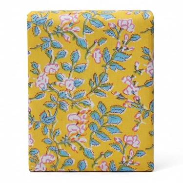 Imagem de Tecido 100% algodão estampado à mão - Parafuso de algodão indiano macio e respirável para costura e acolchoamento - 10 jardas-amarelo-(BPF-210-10)