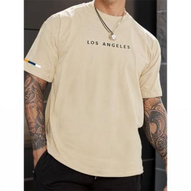 Imagem de Camiseta T-Shirt Masculina LOS ANGELES Urban Street Manfinity 100% Alg