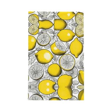 Imagem de XLLingL Toalhas de cozinha de waffle com estampa de frutas limão, panos de prato de microfibra, perfeitos para decoração e limpeza de cozinha - 1 peça