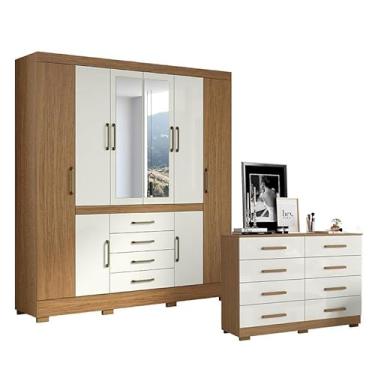 Imagem de Cômoda 2014148 e Guarda Roupa Casal Nápole 2045149 Atacama Off White - Aramóveis