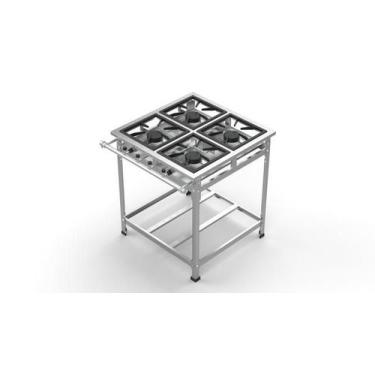 Imagem de Fogão 4 Bocas Alta Pressão P5 Inox - Fast Gourmet