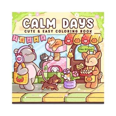 Imagem de Livro De Colorir Para Adultos 28 Páginas: Desenhos Do Dia a Dia De Gat