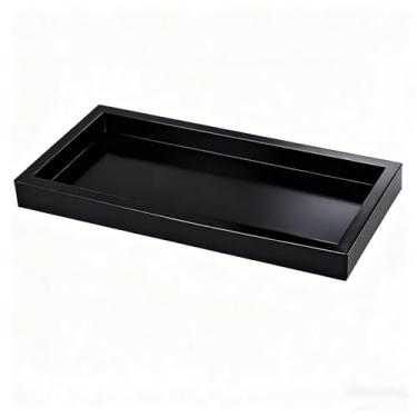 Imagem de Bandeja quadrada preta para pia de banheiro em gel de sílica, pia de cozinha de 19 × 10 cm, bandeja de armazenamento de sabão para bancada de banheiro, caixa de armazenamento de toalhas de perfume e