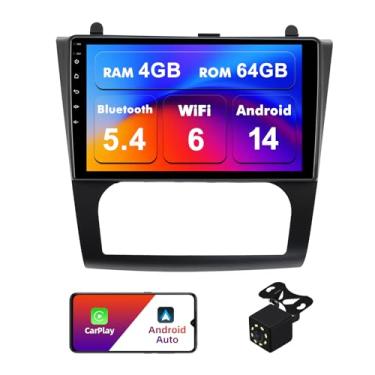 Imagem de Estéreo automotivo 4+64G Android 14 Double Din para Nissan Altima 2008-2012 (Auto A/C) com rádio sensível ao toque de 9 polegadas embutido sem fio Carplay/Android Auto/GPS/Bluetooth/controles de
