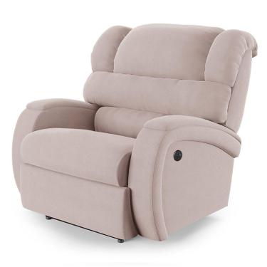 Imagem de Poltrona Do Papai Reclinável Napoli Power Touch Usb Veludo Rosê Fh1