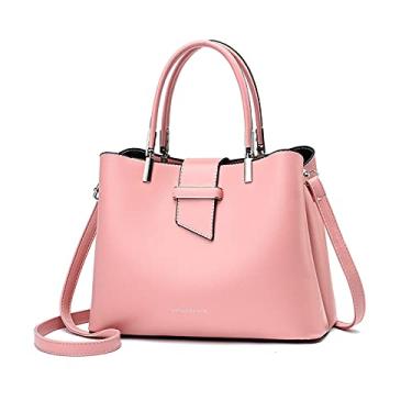 Imagem de SO Bolsas de mão modernas femininas com alça superior bolsa transversal feminina, rosa, Large