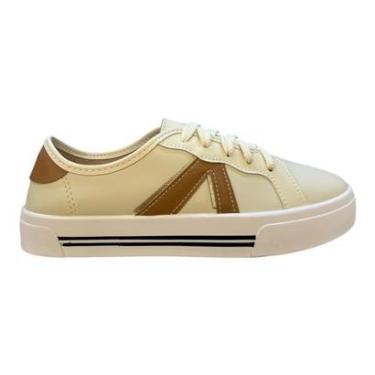 Imagem de Tenis Feminino Moleca Conforto Casual Retrô Detalhe Metalizado Básico Antiderrapante 5667.753 Marfi-Feminino