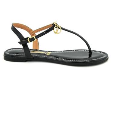 Imagem de Sandalia Feminina Vizzano Original Confortavel Rasteira 1008, 39, Pret