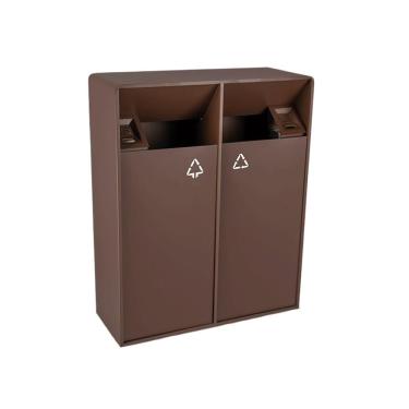 Imagem de Lata de lixo ao ar livre Coluna interna/externa do cinzeiro metal da lata de lixo 38L/80L, quadrado moderno comercial casa(Grande)