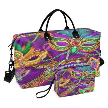 Imagem de CEBUGI Máscara de carnaval acolchoada para mulheres, grande, bolsa de viagem de fim de semana, bolsas hospitalares para trabalho de parto e parto