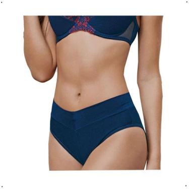 Imagem de Calcinha DeMillus Calça Cavada Cítara 026065 - De Millus, XG, Azul, Ma